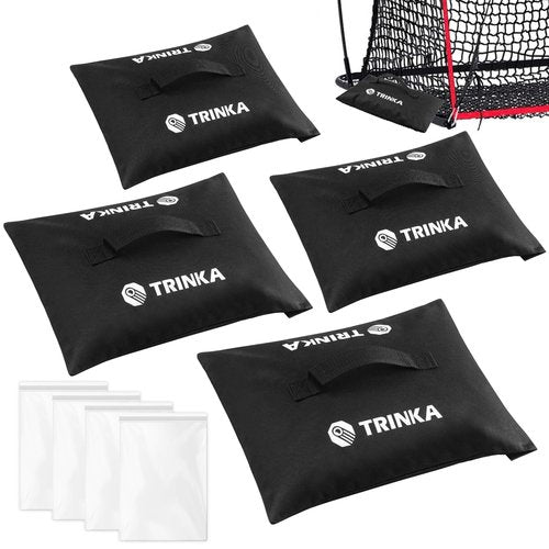 4PCS Sports Net Sandbags, All Sport Sandbags, Weighted Anchors for Baseball Nets, Soccer Goals, Golf Nets, Football Nets, Hockey Nets and More, Black