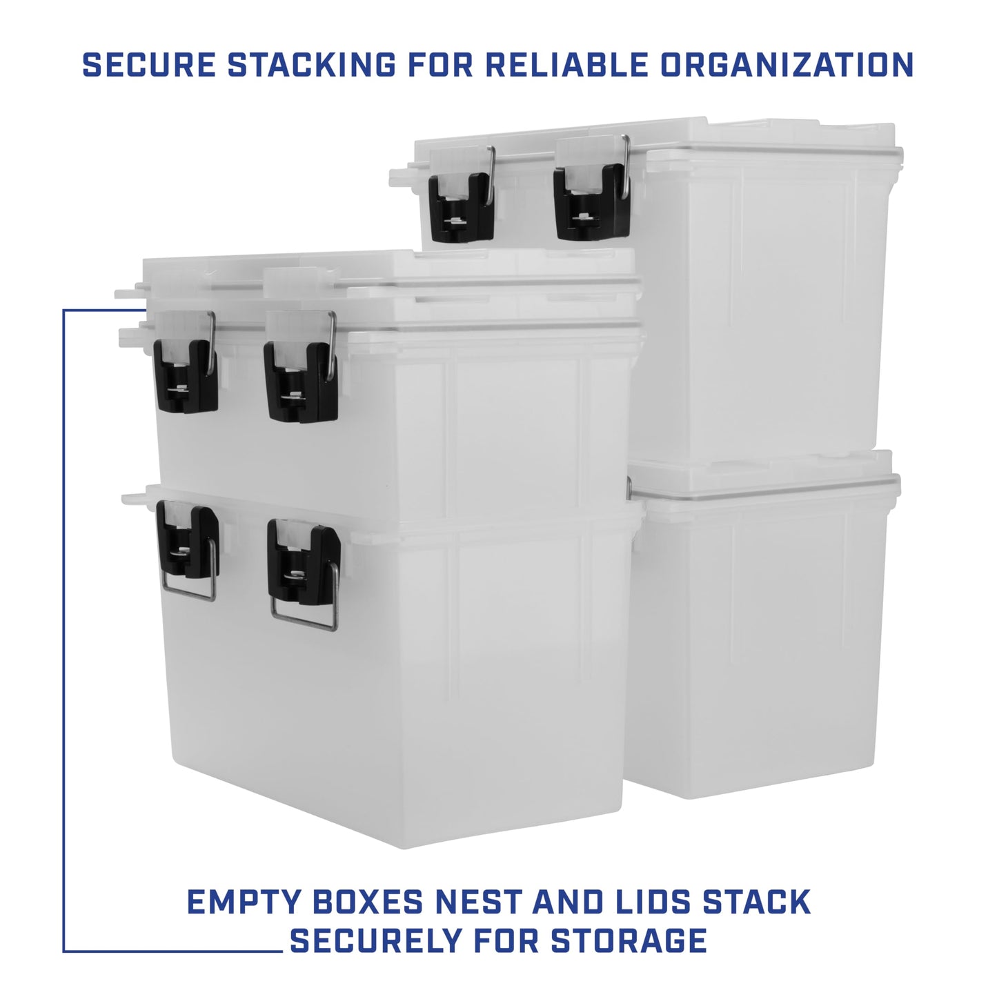 Sheffield 12763 XL Transparent Storage Bins With Lids, 2-Pack Stackable Storage Bins, Made in USA, Lockable and Water-Resistant Containers with Lids, Plastic Containers for Home, Classroom, and Dorm
