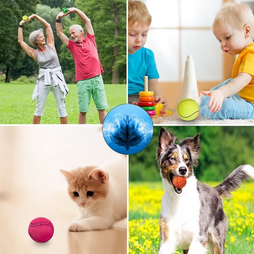 4/8/16 Pack 2.36 Inch Wrist Return Ball Wristband Ball Rubber Rebound Bouncy Sport Ball (Basketball, Baseball, Soccer,Tennis) on Elastic String Wrist Exercise or Play,Gift Toy for Kids Teens Adults