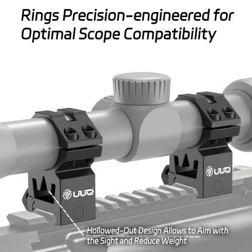 UUQ 1'' Scope Rings，2 Pieces High Profile 1-Inch Scope Mount Rings, 2-Pack for for Picatinny Rails