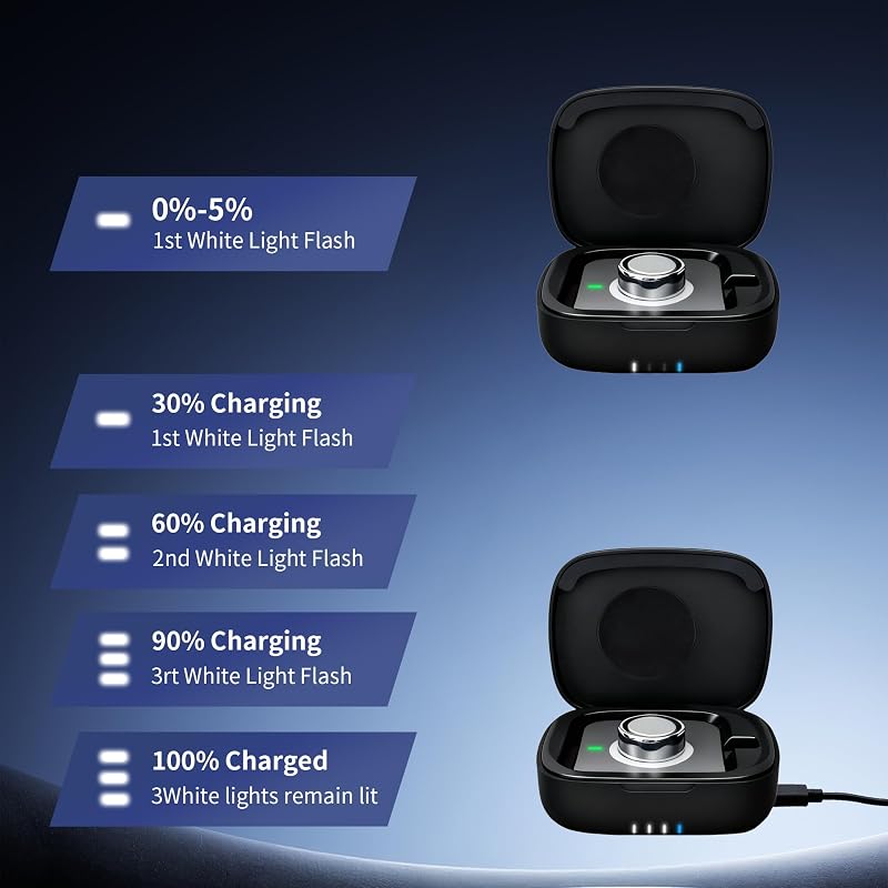 Wireless Charging Case for Oura Ring Gen 5, Gen 4 & Gen 3 — Black Variation