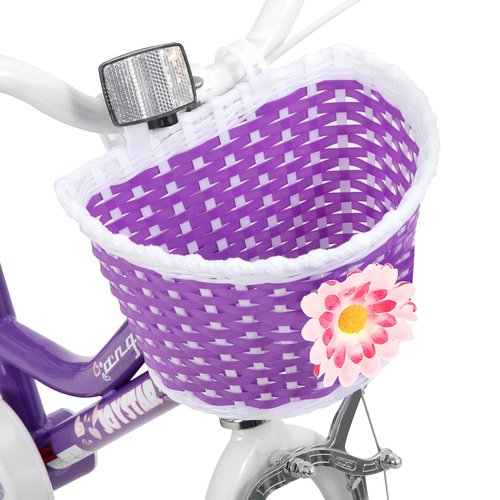 JOYSTAR 12 Inch Girls Bike Toddler Bike for 2 3 4 Years Old Girl 12" Kids Bikes for Ages 2-4 yr with Training Wheels and Basket Children's Bicycle in Purple