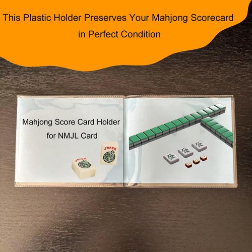 KAIBERYL 2025 Mahjong Card Holder, Fit Large Print Size(6 1/8”x4 3/4”), Durable Protective Cover Holder, Clear Plastic Sleeves for NMJL Card, Mahjongg Card Protector Set (4Pack)