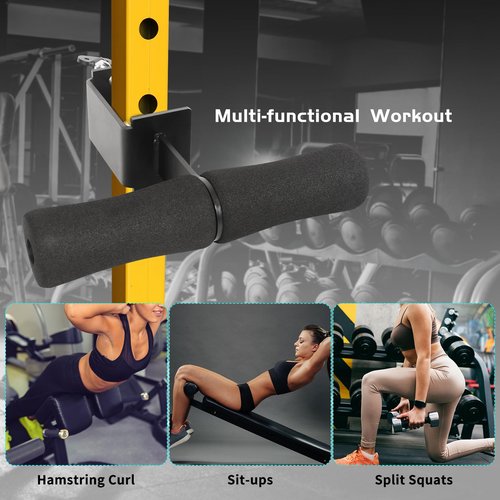 Nordic Curl Squat Rack Attachment: Leg Extension Attachment for Nordic Hamstring Curl, Sit-ups, Bulgarian Split Squat & Ab Workout for Gym Home
