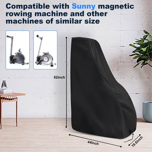 Andacar Rowing Machine Cover for Sunny Magnetic Rowing Machine, Foldable Rower Machine Cover Waterproof Water Rowing Machine Covers for Home-44x19.6x52 in