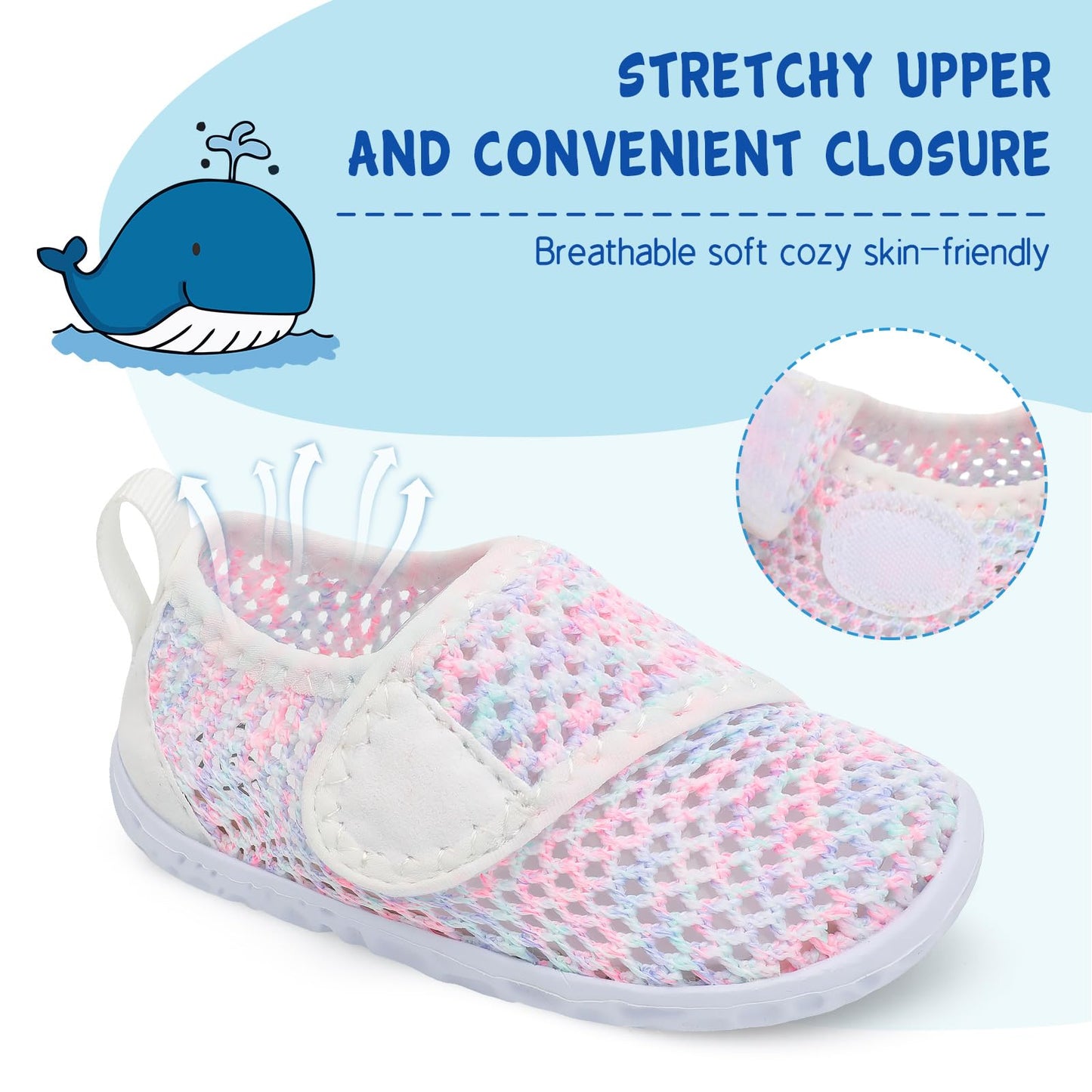 LeIsfIt Toddler Water Shoes Boys Girls Barefoot Aqua Socks Kids Breathable Quick-Dry Swim Shoes for Beach Pool Surf, Color, 7 Toddler