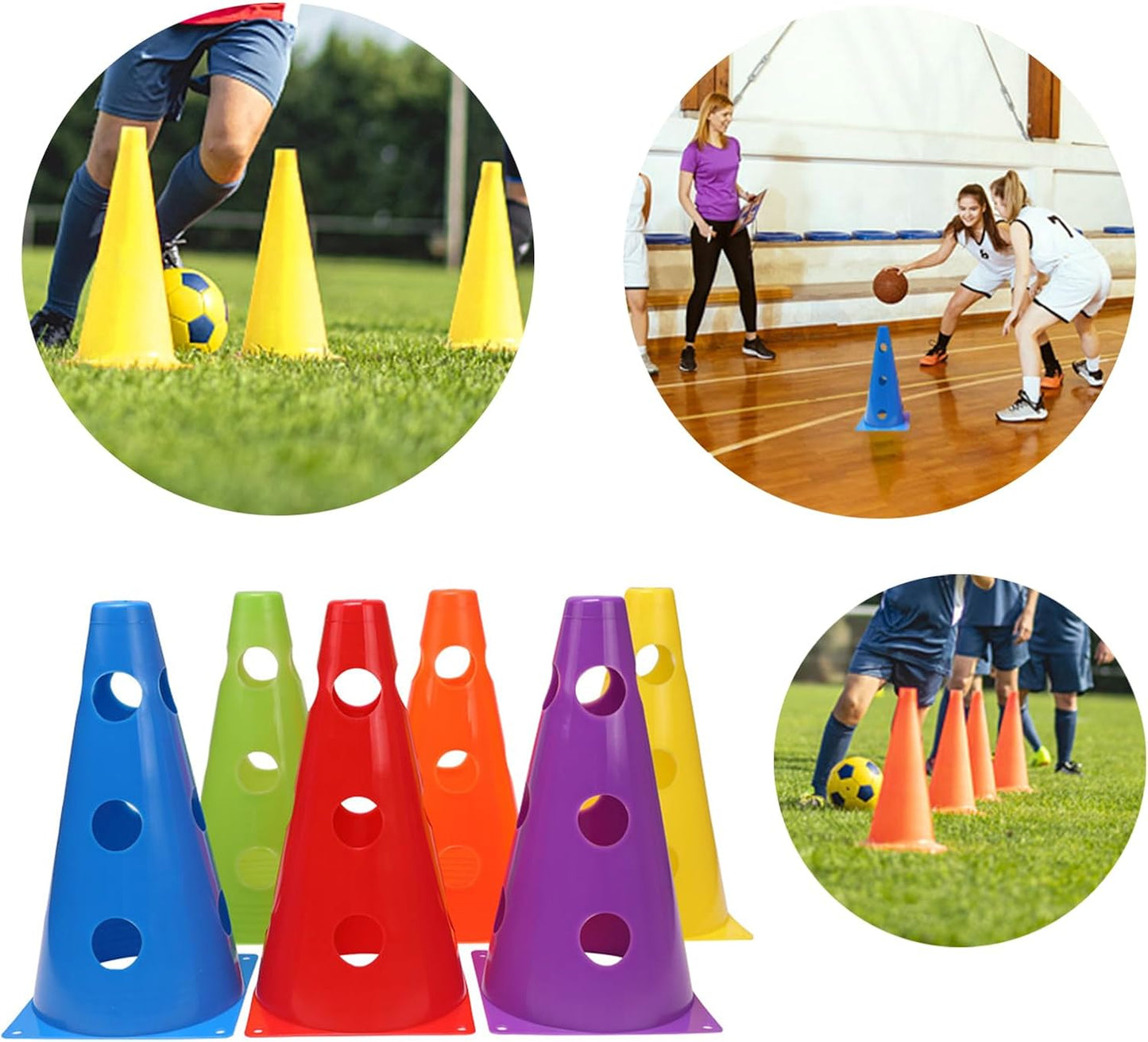 12/18Pcs Soccer Agility Cone Football Training Maker Bucket Basketball Team Training Marker Cone Sign