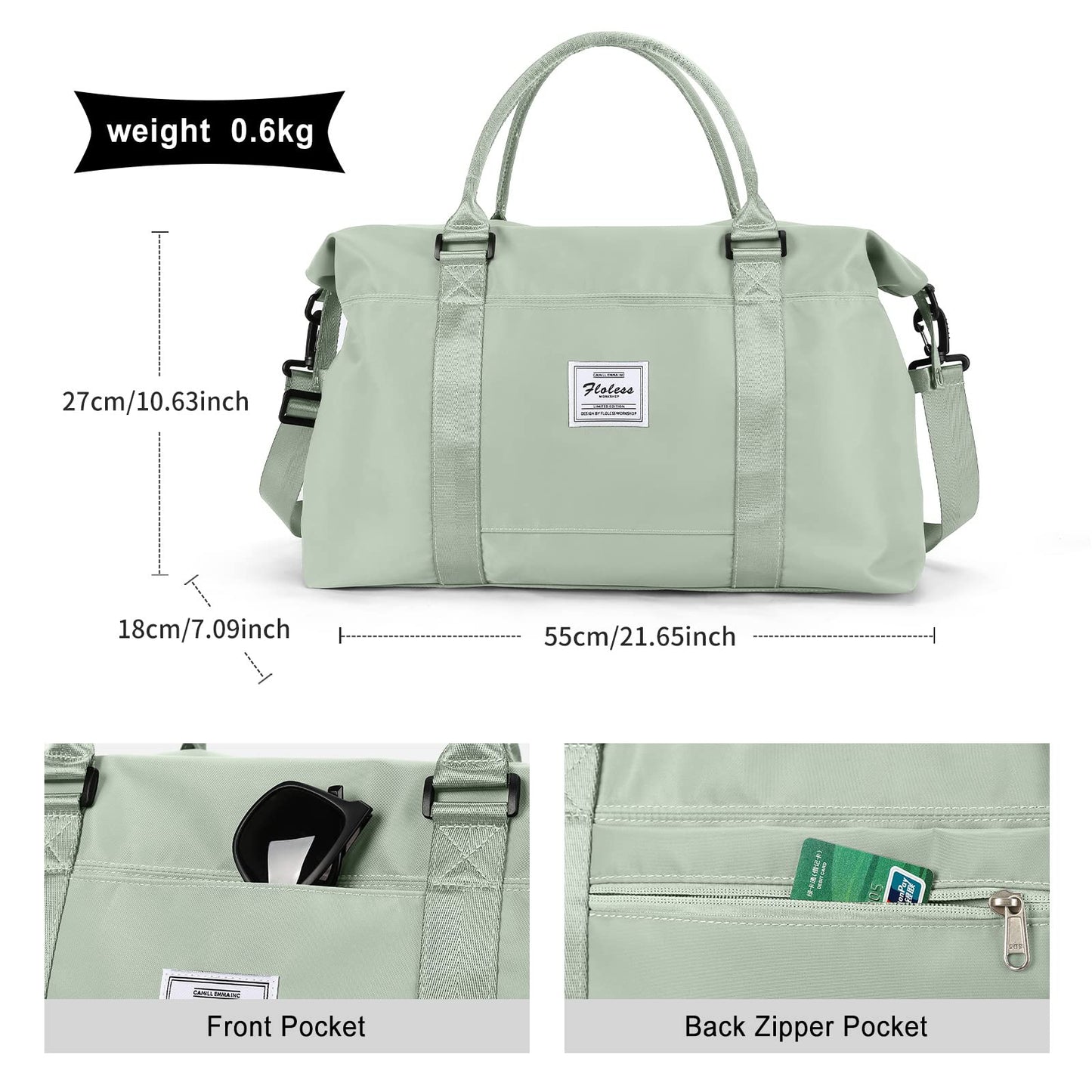 Travel Duffel Bag, Carry On Overnight Weekender Bags for Women