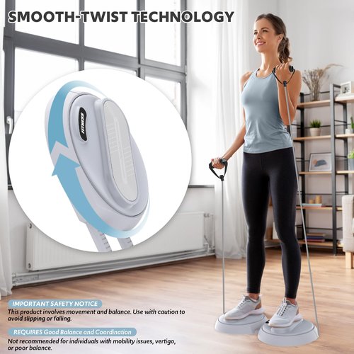 Waist Twisting Machine with Counter, Adjustable Waist Twister Board for Women Belly Fat, Twist Board for Exercise, Ab Twister Board Twist Exercise Machine (Gray)