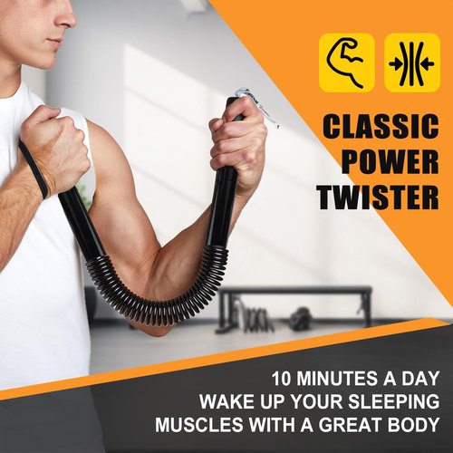 CALCHELE Power Twister Bar - Upper Body Exercise for Chest arm Workout Equipment, Strengthening Your Chest Workout, Shoulders,Biceps, Arms, Forearm Strengthener 20-88 LBS