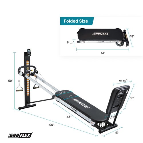 GR8FLEX High Performance Gym with Total Over 100 Workout Exercises (Carbon Fiber Black Model)