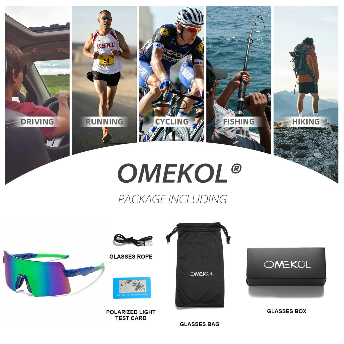 OMEKOL Age 8-18 Youth Polarized Baseball Sunglasses Boys Girls Sports Sun Glasses UV400 Goggles Head Width Less Than 5 Inch- AP8-S
