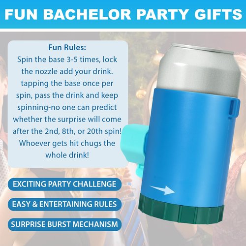 Beer Roulette Drinking Game - Thrilling Twist & Pass Party Fun，Randomized Beer Shotgun, Fun Bachelor Party Gift for Tailgate BBQ Pregame or Funny White Elephant