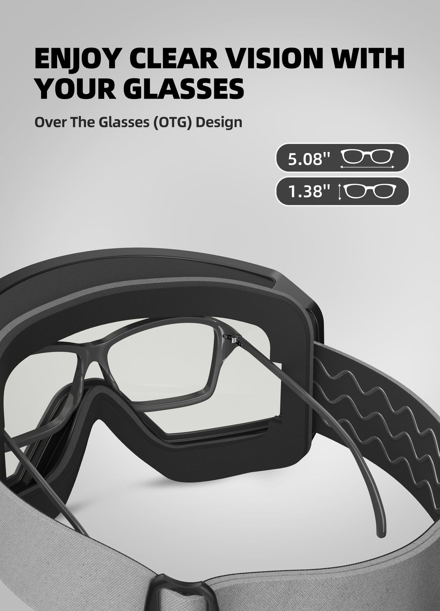 Innerking Ski/Snowboard Goggles SGS Approved for Men Women & Youth - OTG Snow Snowboard Skiing Goggles Anti Fog - 100% UV Protection