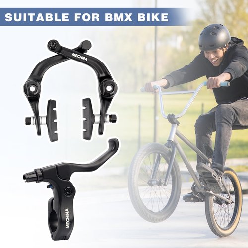 BMX Rear Aluminum Alloy Rim Brake Set，Bike Rear U Brakes Set, Complete Rear Brake kit for BMX Bike, Right Bike Brake with Cables and Brake Pads,Rear Rim Brake Set，Bike Rim Brake Sets,Universal