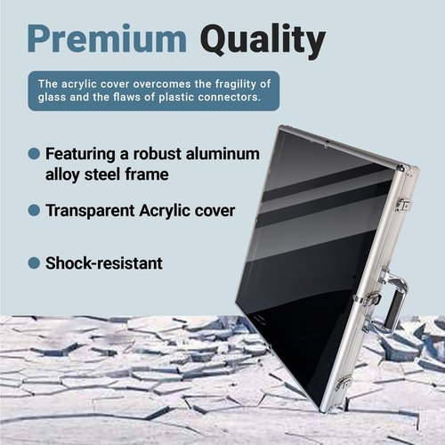 Ugdgtgo Portable Trade Show Display Case 34"×22" Sports Card Show Display Case with Locks Aluminum Acrylic Showcase for Cards Jewelry Craft Collector Shows