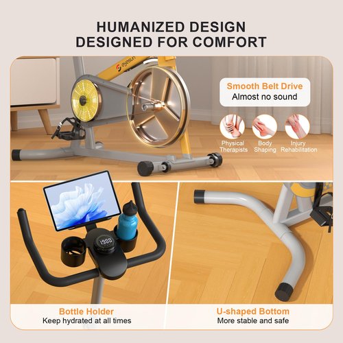 Exercise Bikes for Home,Indoor Cycling Bike with Adjustable Magnetic,Brake Pad Resistance Silent Belt Drive,330lbs Weight Capacity &Upgraded Version Seat for Home Cardio&Weight Loss(Classical Exercise Bikes Plus)