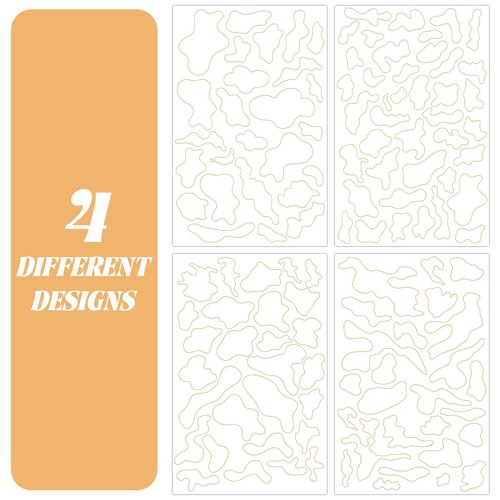Marspark 4 Pcs Adhesive Sticker Camouflage Adhesive Spray Paint Sticky Gun Rifle Camo Stencils Camo Stickers for Spray Paint