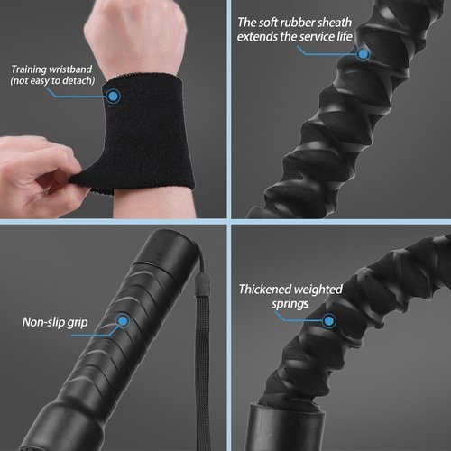 Ropeless Battle Ropes for Home Gym, Lightweight Battle Rope for Fitness Beginners, Portable Workout Ropes for HIIT and Strength Training, Durable Exercise Ropes for Home Workout - 2PCS