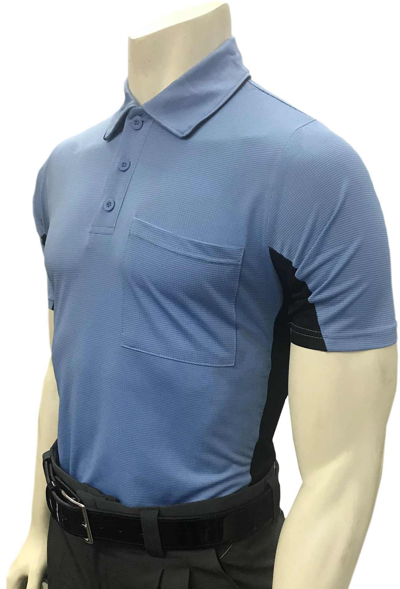 Smitty BBS-314 Major League Style Body Flex Vented Umpire Short Sleeve Shirt, (Sky Blue Body w/Vented Black Panel, 4X-Large)