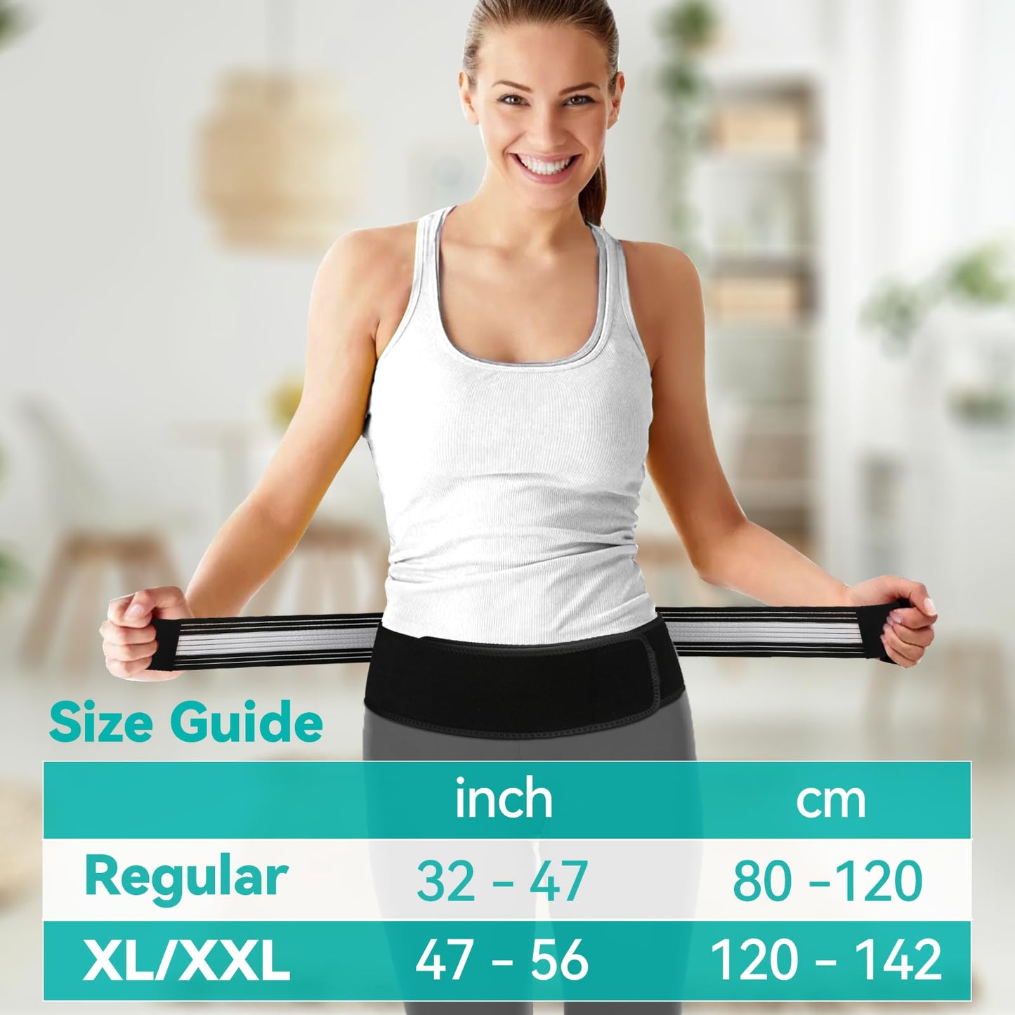 Lightweight Back Brace for Lower Back Pain Under Clothes - Relief from Sciatica, Hip and Spine Pain - Breathable & Adjustable Lumbar Support Belt for Home, Work and Exercise - Suitable for Women&Men