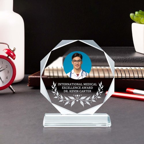 LOFART Personalized Crystal Trophy Award Custom Glass Trophy Plaques Personalized Engraved for Award for Employees Coworker Gift Retirement Gift Sports Trophies Leaving Gifts for Employee