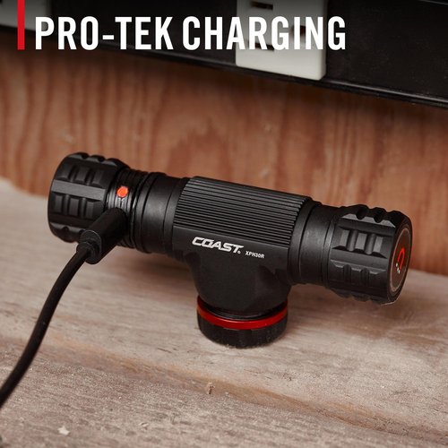Coast XPH30R 1200 Lumen USB-C Rechargeable Dual Power Headlamp with Twist Focus Beam and Magnetic Base, Black