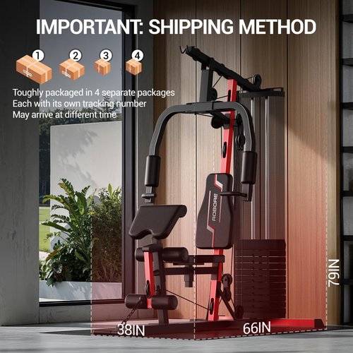 ROBORE Home Gym System with 160LB Weight Stack, Multifunctional All-in-One Workout Station, Full Body Strength Training System