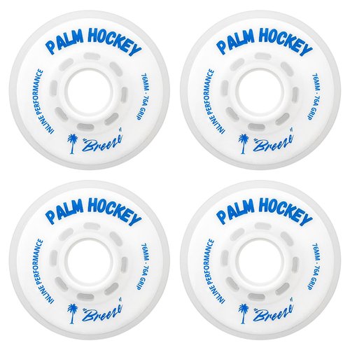 Palm Hockey Breeze Inline Hockey Wheels – 76A Indoor Skate Wheels – Smooth Grip for Sport Court – 80mm – 4 Pack