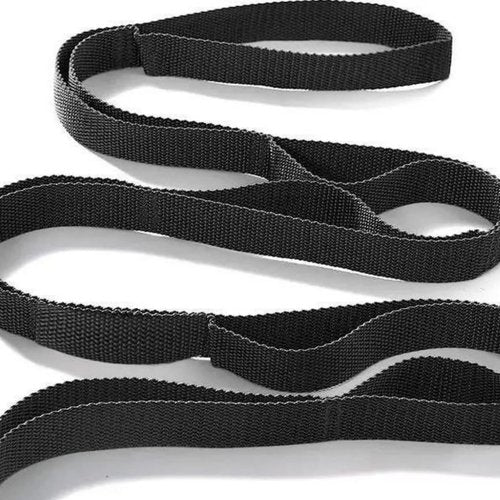 Stretching Strap Yoga Strap for Home Workout, Exercise, Pilates and Gymnastics, 10 Loops Non-Elastic Stretch Bands with Aesthetic Packaging for Women & Men, Black