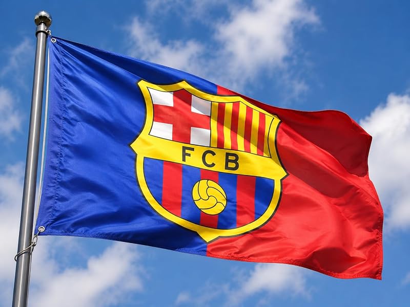 Barcelona Flag Banner 3x5 ft - Durable Polyester Indoor Outdoor with 2 Grommets