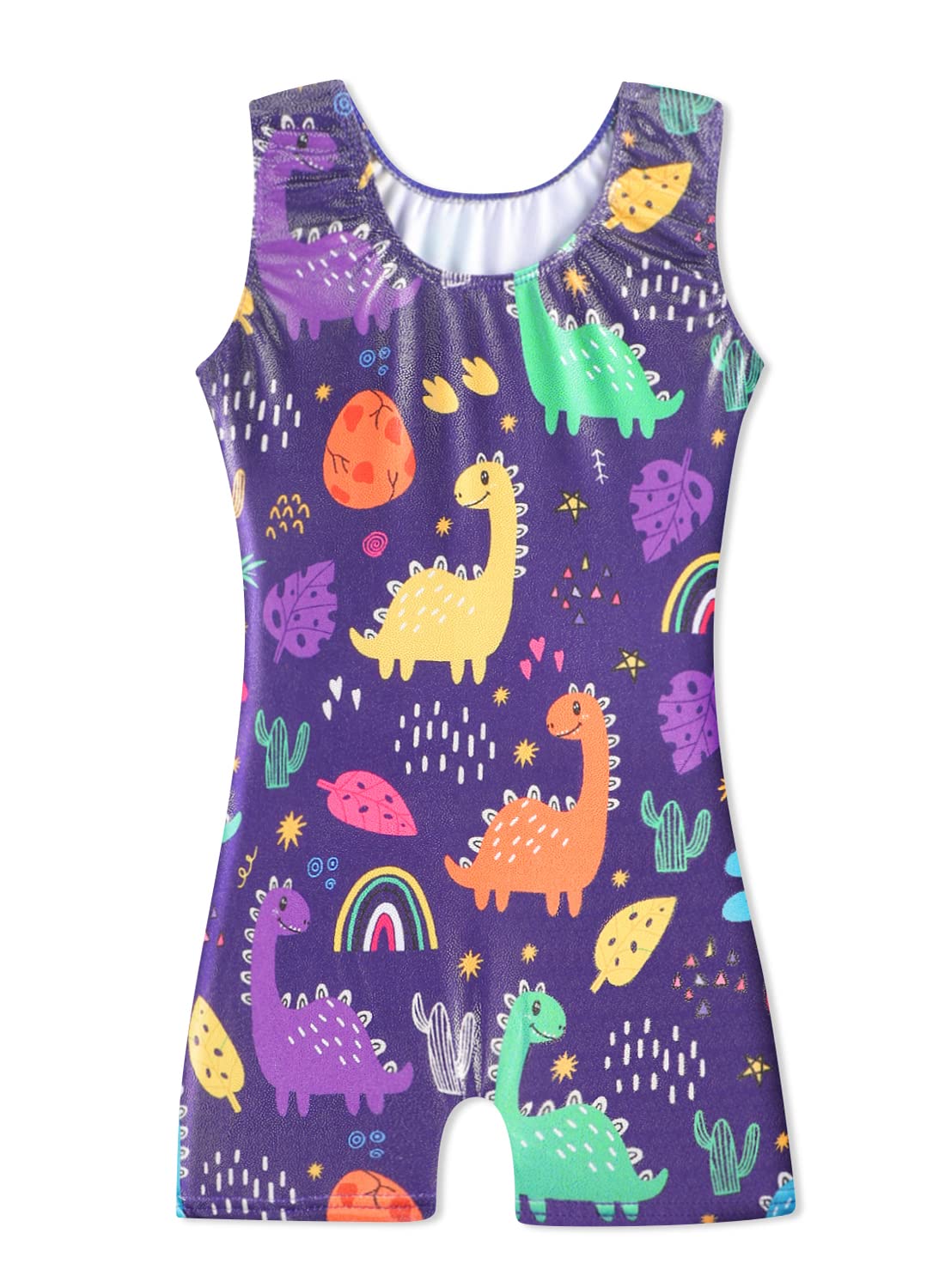 HOZIY Baby Gymnastics Leotard with Shorts for Girls 1t 2t 18-24 12-18 Months Dark Purple Dinosaur Strawberry Cactus Rainbow Stars Biketard Sparkle 18m 24m