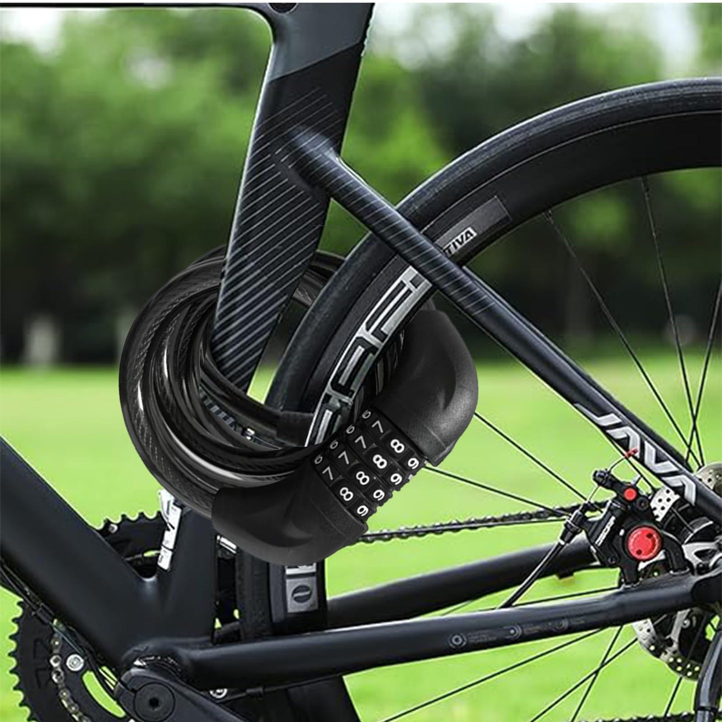 Bicycle Cable Lock, 4-Digit Combination, 6-Foot Long, Resettable Anti-Theft Bicycle Lock,Accessories for Mountain Bike, Road Bike, Electric Bicycle, Scooter（Black）