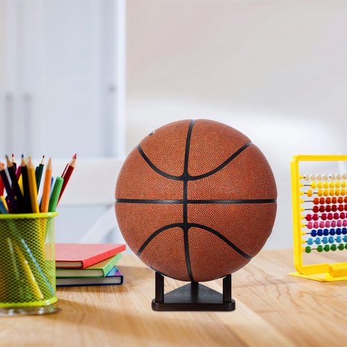MBAIYO Wooden Basketball Stand, Walnut Wood Ball Holder for Basketball Football Display Stand for Soccer Volleyball Bowling Ball Or Home Decor
