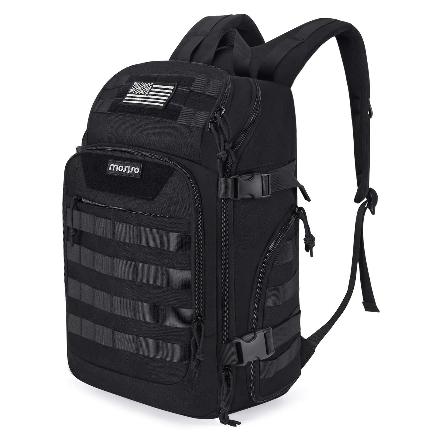 MOSISO 30L Military Tactical Backpack for Men, Army Backpack Military Daypack 3 Day Assault Pack Hiking Rucksack Bug Out Bag, Black