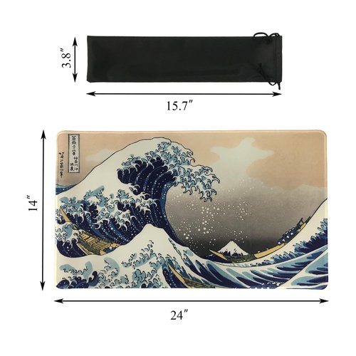 MTG Playmat 24 x 14 Inches, Non-Slip Rubber Card Game Playmats with Storage Bag, TCG Playmat Mouse Pad, Water