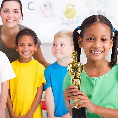 DODILUYI Plastic Gold Star Award Trophies 24 Pack 6 Inch Tall Golden Statue Award for Party Decorations, Party Favors, School Award, Game Prize, Party Prize and Appreciation Gifts