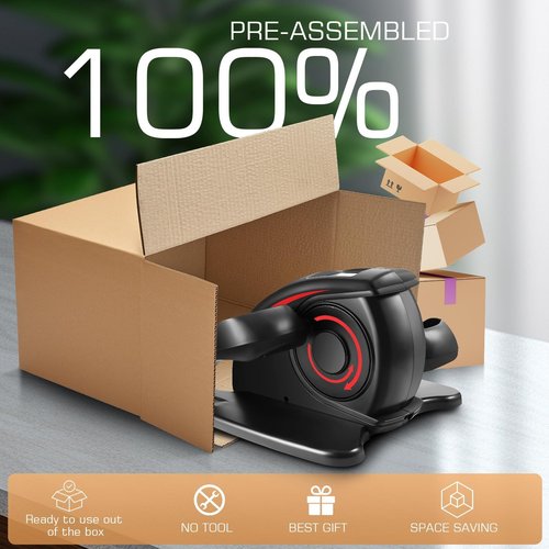 Under Desk Elliptical Machine, Electric Seated Pedal Exerciser, Mini Elliptical Machines for Seniors, LCD Display Monitor, Remote Control, Leg Exerciser for Home