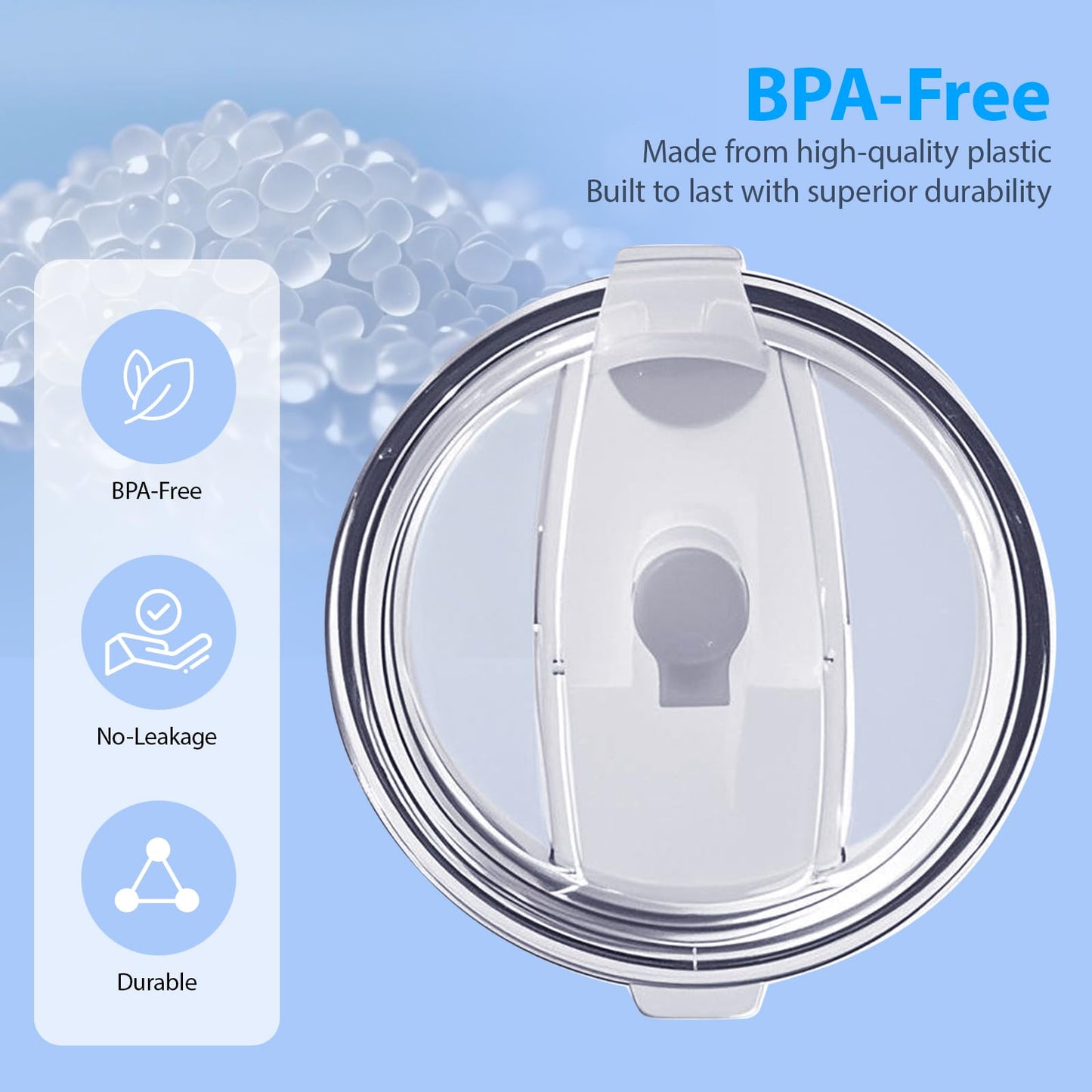 2 Pcs Replacement Lid Compatible with Stanley Camp Mug 24 oz, Spill Proof Mug Cup Lids with Sealing Silicone Ring, BPA-Free, Dishwasher Safe for Drinking Cup Cover, Clear