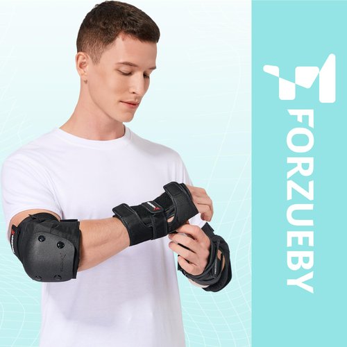 Forzueby Wrist Guards (1 Pair) for Roller Skating, Skateboarding,Snowboarding and Rollerblade, Adult and Kids Sports Protection Wrist Guard (M)
