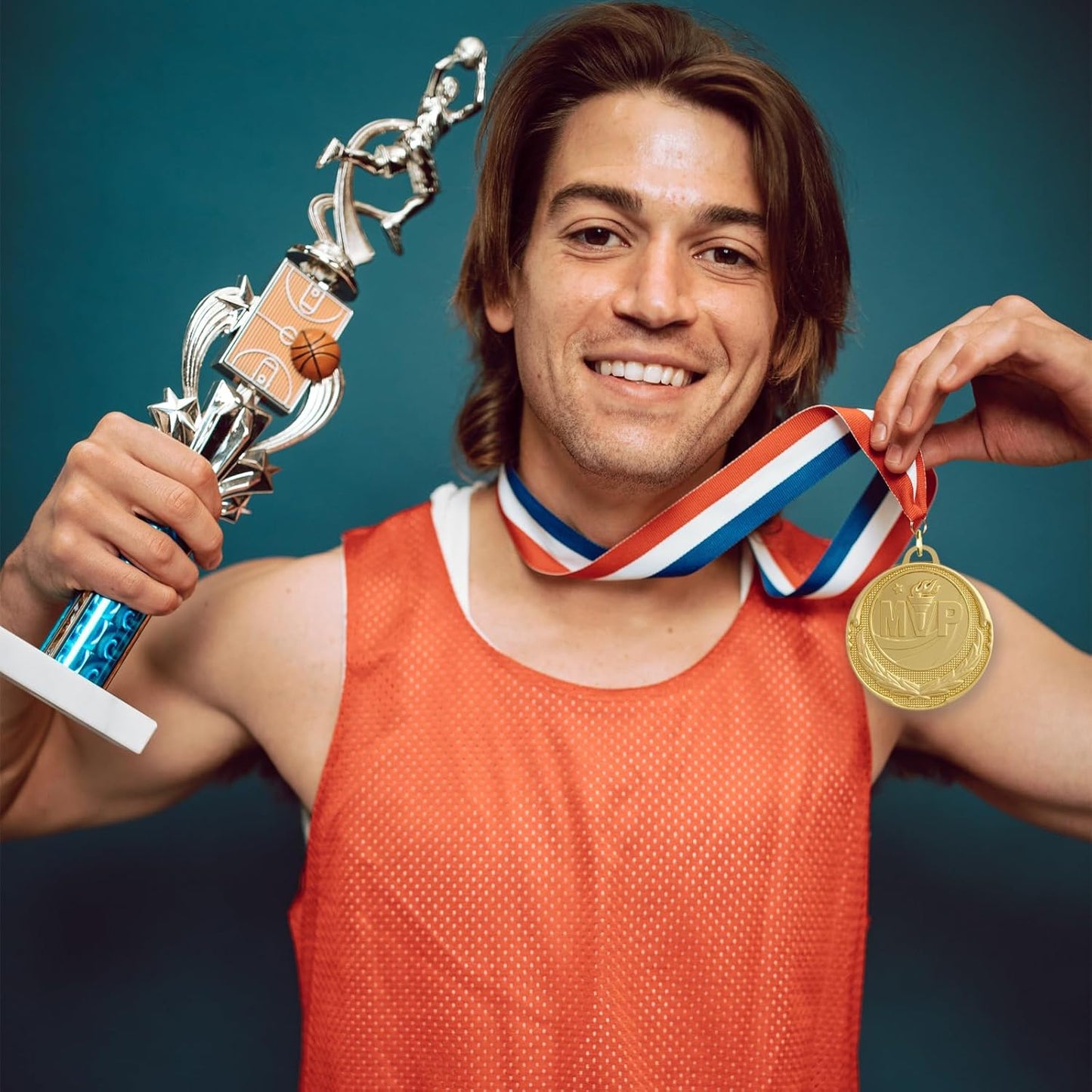 12 Pieces Gold Medals for Awards - Winner Medal Metal with Neck Ribbon Prizes for Kids, Adults, Sports Day, Spelling Bees, Competitions, Party, 2 Inches