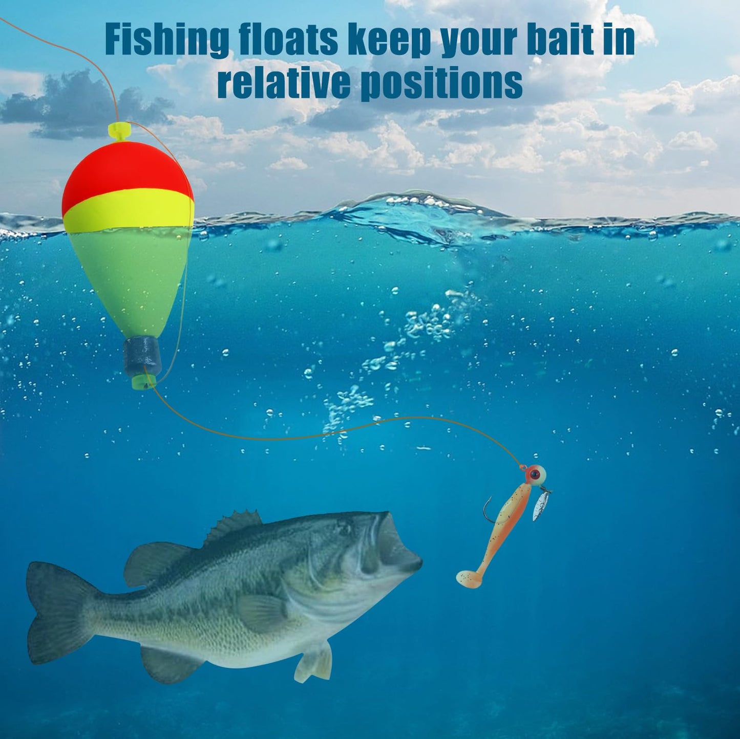 CWSDXM Weighted Fishing Bobbers 10 Pack – Foam Snap-On Slip Floats for Bluegill, Crappie, Bass & Trout Fishing (Oval, 2.5in)
