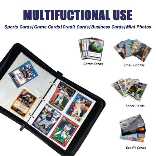 Card Binder Album 4 Pocket, 400 Pockets Trading Card Holder Binder with 50 Removable Sleeves, Zipper Card Book for Trading Cards, Game Sports Cards (Dragon)