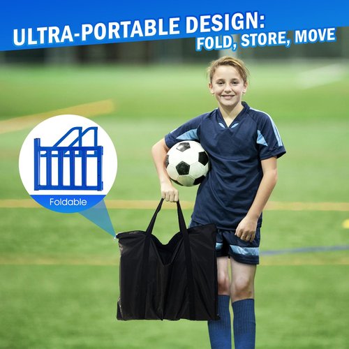 Foldable Soccer Rebounder Board with Metal Frame, Adjustable Angles/Heights, Portable Storage Design, Soccer Training Equipment for Precision Passing/Shooting Drills