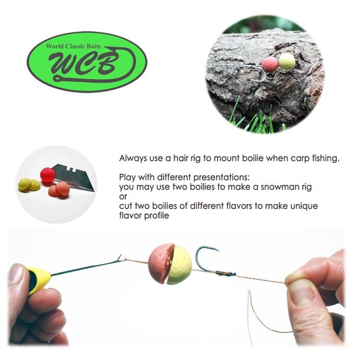 WCB Carp Baits High Protein Boilies 16 mm 1 lb Bag - Carp Fishing Bait - Ideal for Carp Fishing (Flavor: Sweet Corn)