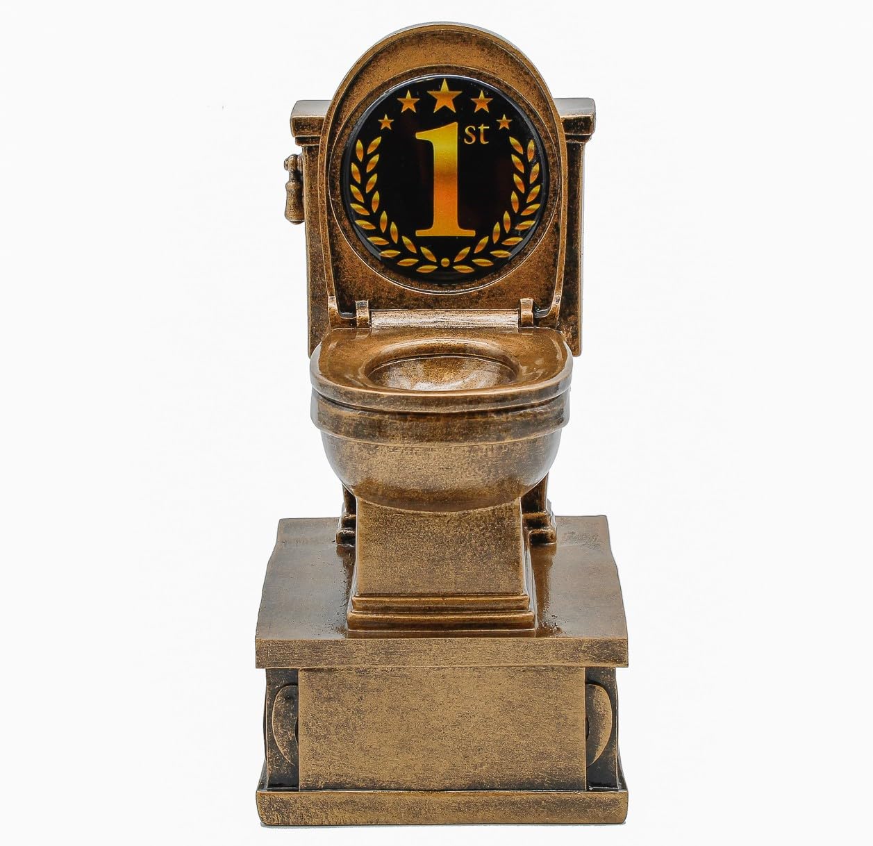 Decade Awards Personalized 1st Place Toilet Trophy - Engraved Action Pedestal First of The Worst Award - #1 Loser Award - Customize Now (1ST-7 Inch)
