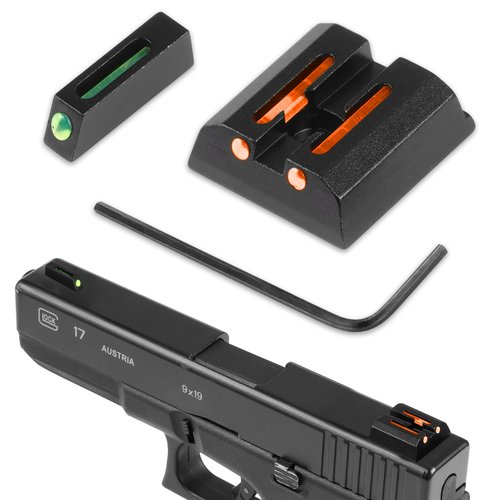 Fiber Optic Green Red Sights for Taurus G2,G2C,G2S,G3 w/o,TX22, PT111,PT140,709,740 TX22 No Tritium Sights Set (Red&Green)