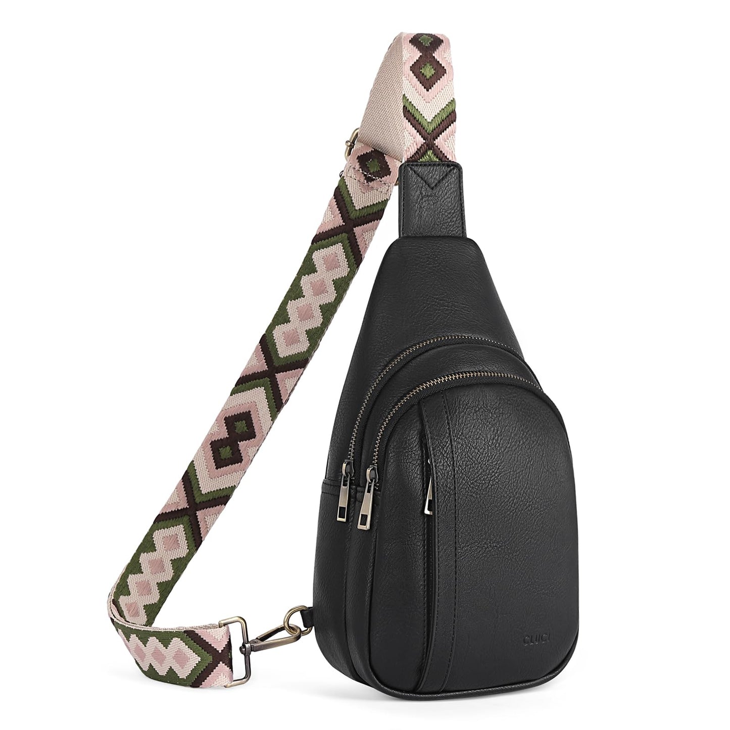 CLUCI Sling Bag Crossbody Bags for Woman Leather Cross Body Bag Sling Backpack Crossbody Backpack Casual Daypack for Travel Black