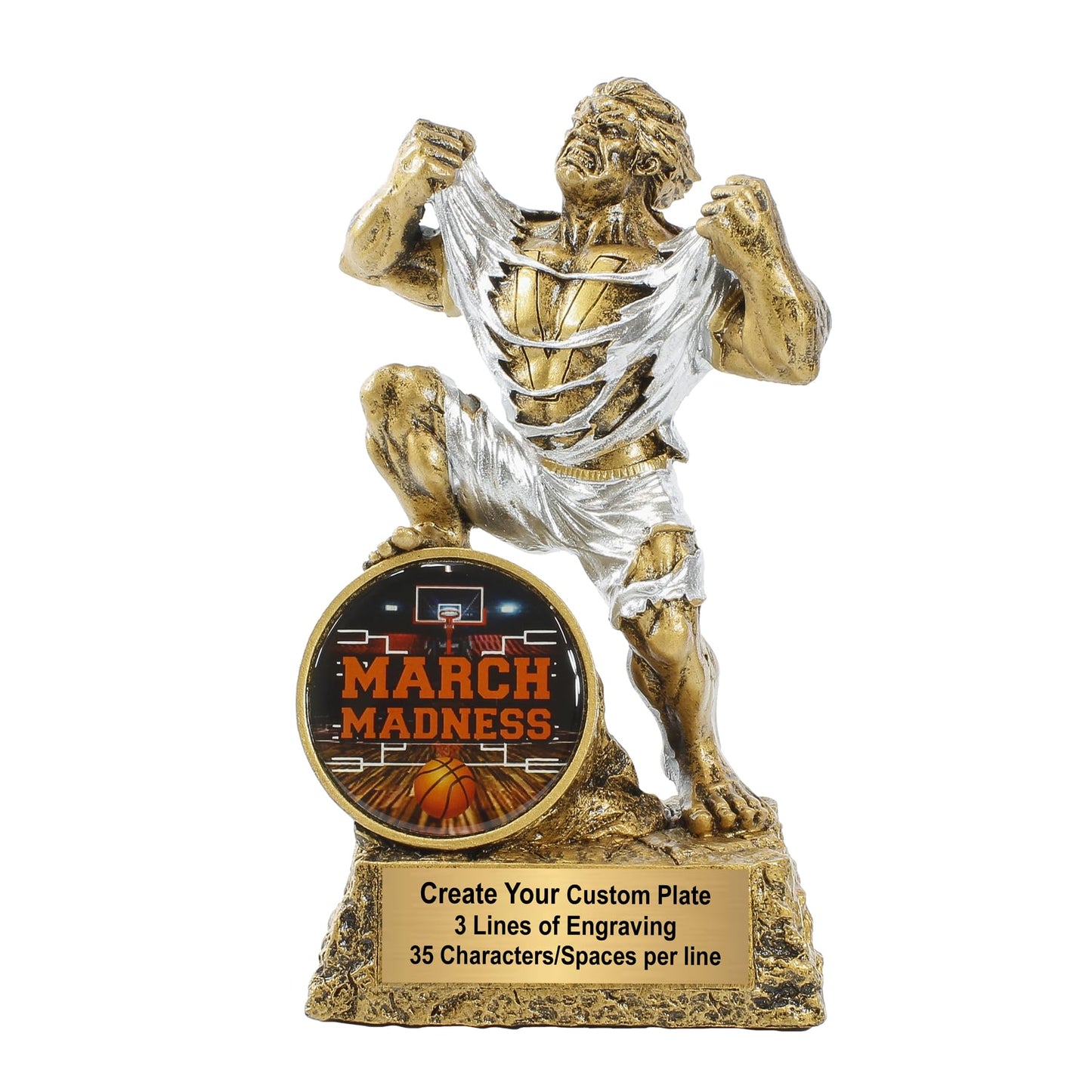 Decade Awards Monster March Madness Trophy - Custom Engraved Beast Mode Basketball Award - Bracket Buster Prize - Tournament Recognition - Customize Now (MM-6.75)