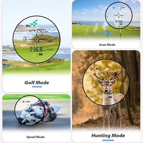 GREEN SHOT Range Finder Golf with Slope Switch, 900/1200 Yards Rechargeable Rangefinder, 7X Magnification Golf Laser Range Finder, Magnetic Strip, Flag Pole Locking with Pulse Vibration